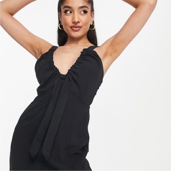 Abercrombie & Fitch Black Midi Dress Large - Picture 4 of 10